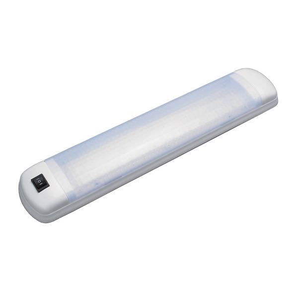 Led lys armatur hvid abs, 2 x 12 LED varm, 12 & 24V