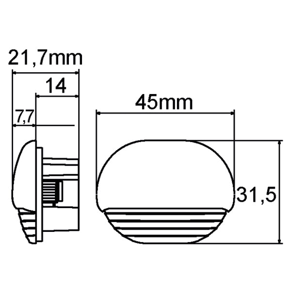 Hella easy fit led lampe ip67 forkromet 12v/24v -hvid lys