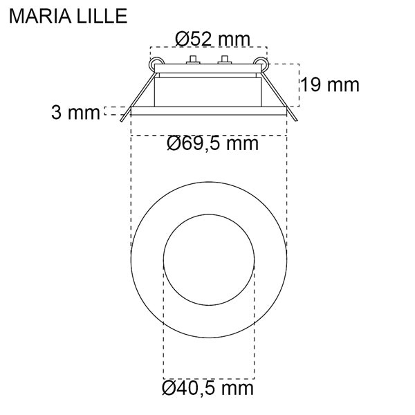 Casolux Maria LED indbygningsspot, lille 3000K 10-32v