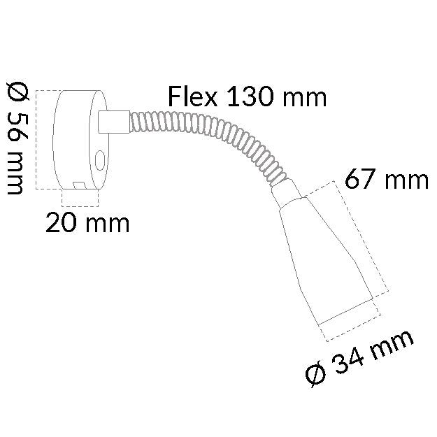 Casolux Mary Flex væglampe flex mini 3000K RF 10-30v