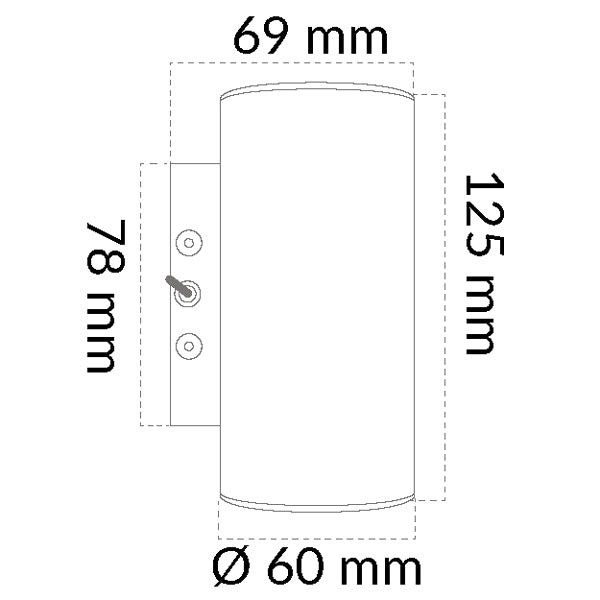 Casolux Mary Special væglampe op/ned alu. sort 3000K 10-30v