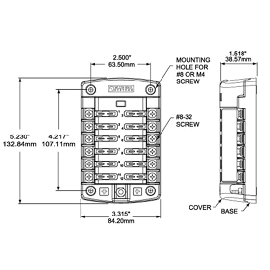 Blue Sea Sikringsholder 12 Stk