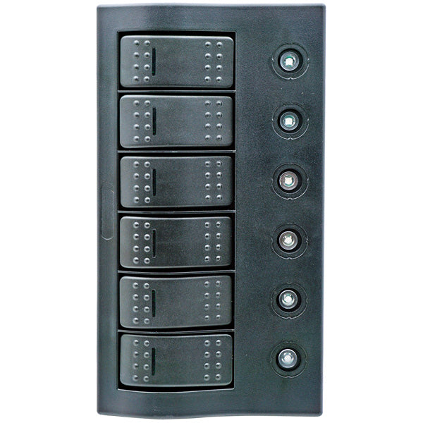 1852 Elpanel med automat sikringer, LED, 5 kontakter +1 (on)