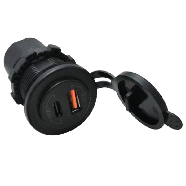 1852 USB udtag IP65 12/24V USB-A & USB-C med 1m kabel