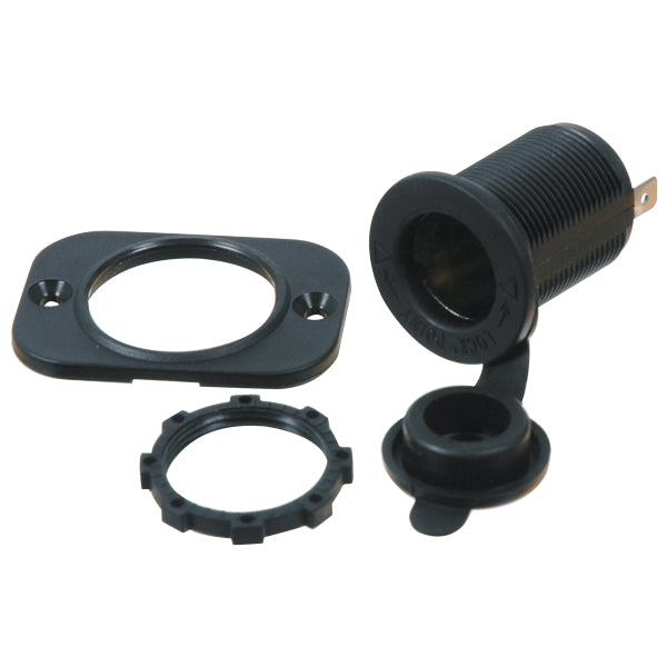 1852 Stikdåse indbygning m/rund & firkantet flange 12V20Amp