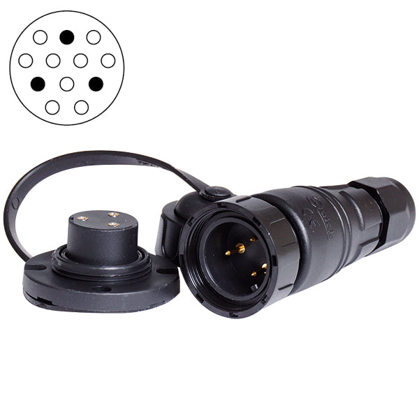 Quick Dækstik 3 poler guld 12Amp