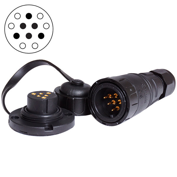 Quick Dækstik 6 poler guld 12Amp