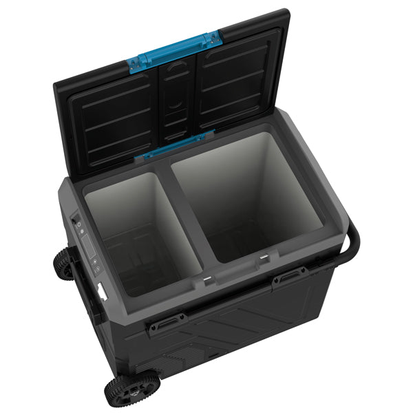 Iceberg-20 køleboks 60L m/komp. og hjul, 2-delt køl/frys