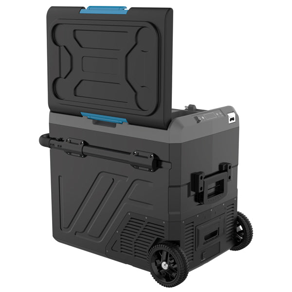 Iceberg-20 køleboks 60L m/komp. og hjul, 2-delt køl/frys