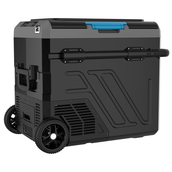 Iceberg-20 køleboks 60L m/komp. og hjul, 2-delt køl/frys