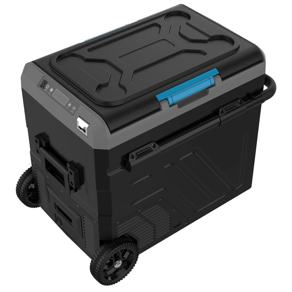 Iceberg-20 køleboks 60L m/komp. og hjul, 2-delt køl/frys