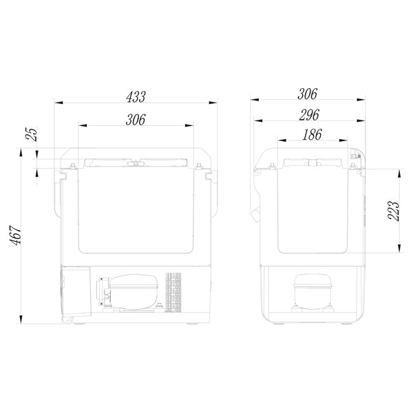 1852 Køleboks P15 med komp. 13,5L 12/24/230V/Batteri
