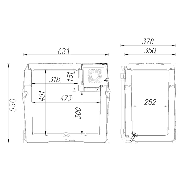 1852 køleboks 50L med kompressor 12/24/230V