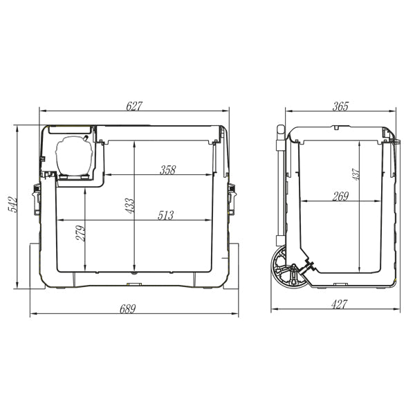 1852 køleboks 40L med kompressor 12/24/230V og til batteri