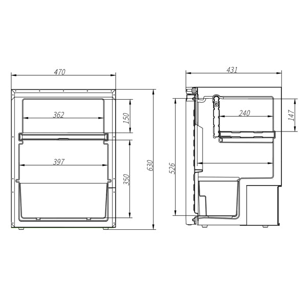 1852 Køleskab CR 65 (65L) inkl 18L fryser