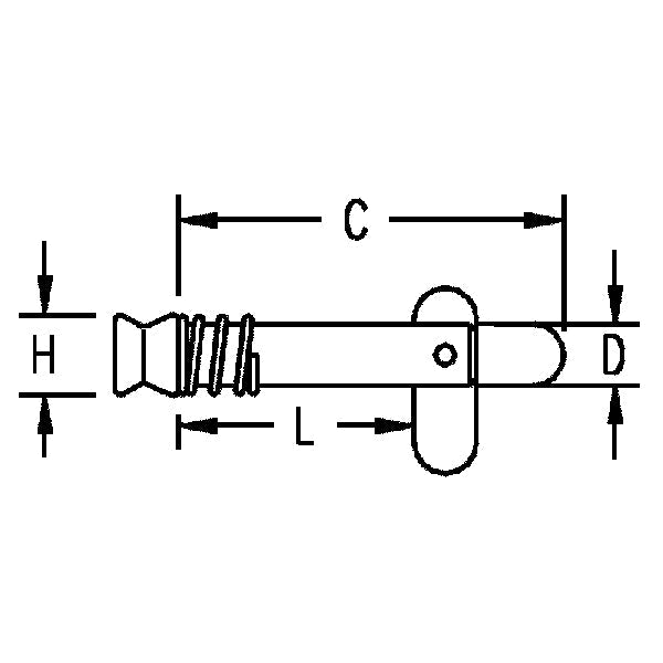 Ronstan Splitbolt med knæklås Ø6,4mm