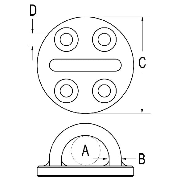 Ronstan Pad eye base med bøjle