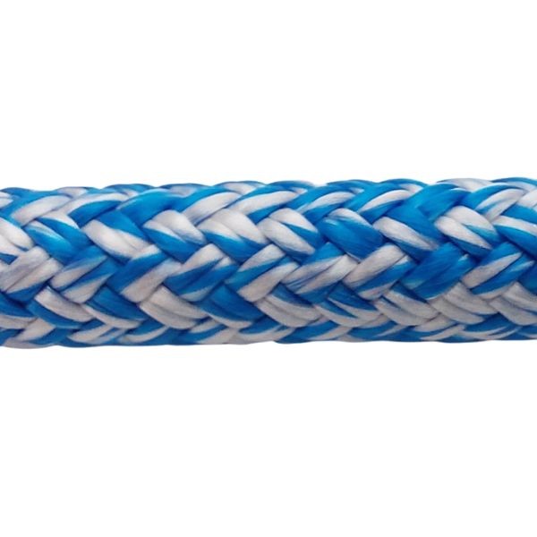 Robline Globe Pro Robtec fald, 12mm Hvid/Blå  - 1 mtr