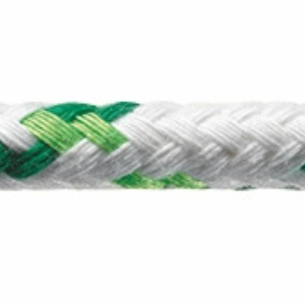Robline Neptun 500 Skøde tov, 8mm Hvid/Grøn  - 1 mtr