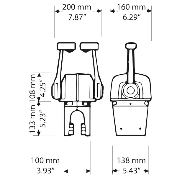 Ultraflex Kontrolbox B78 dobbelt i krom m/trim