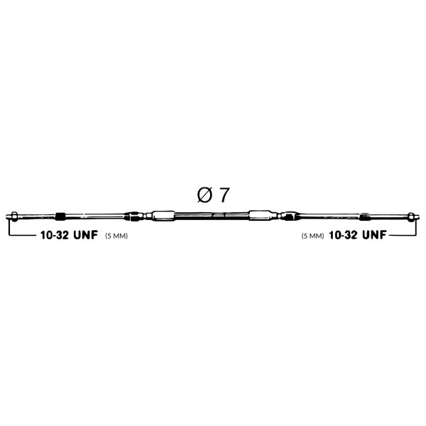 Ultraflex Standard Kontrolkabel C2, universal til påhængsmotor