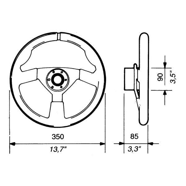 Ultraflex Rat rally 350mm sort
