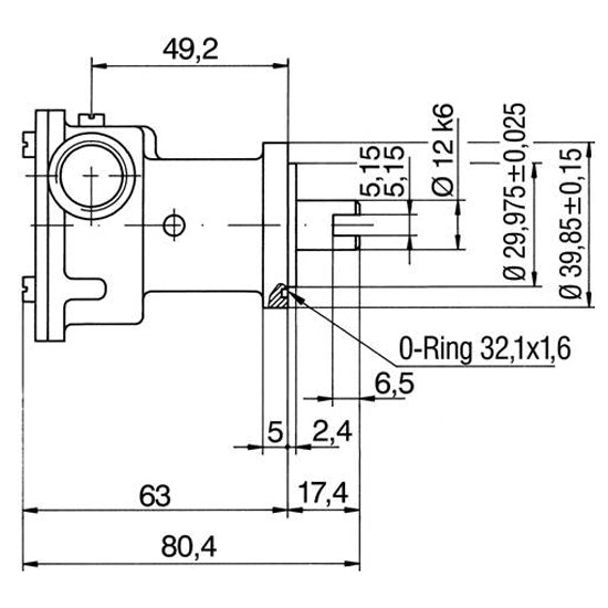 Kølevandspumpe bukh/volvo 3/8" st114