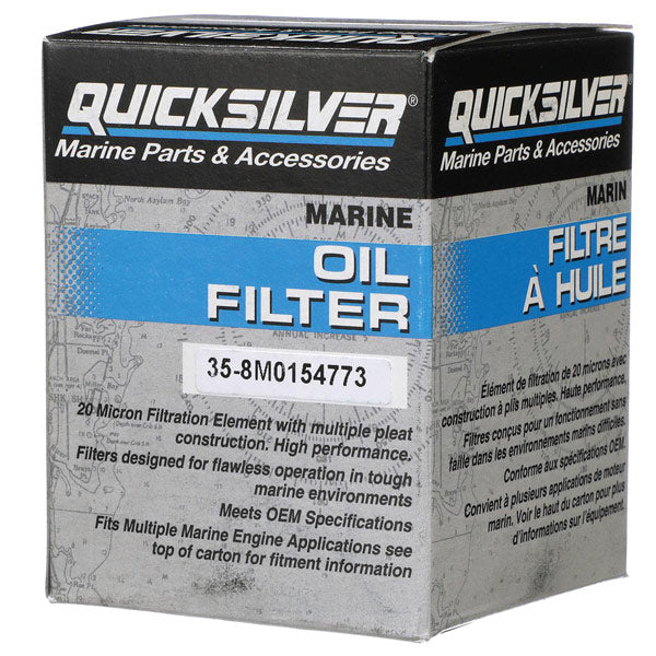 Quicksilver 8M0154773 Oliefilter til forskellige marinemotorer