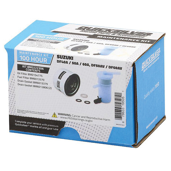 Quicksilver 8M0222306 100T Service Kit, Suzuki DF40A/50A/60A/DF50AV/DF60AV