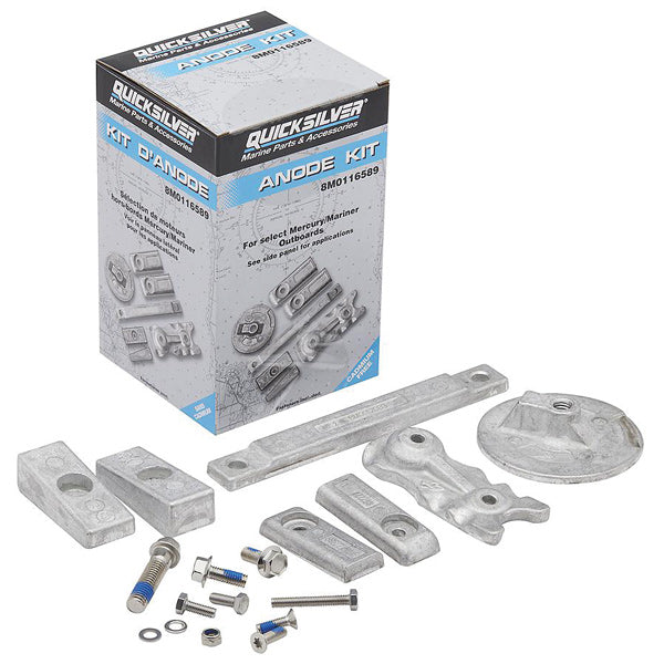 Quicksilver 8M0116589 Agterspejl og gearkasse aluminiumanodesæt