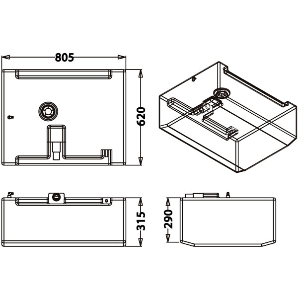Brændstoftank plast 140 ltr.