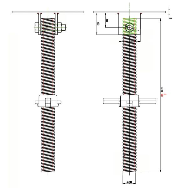 1852 flad topplade til bådstøtte