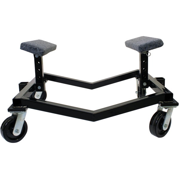 1852 Bådvogn sort lakeret stål 1500 kg 2 støtter med stof