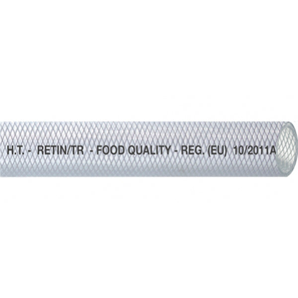 Klar pvc slange krydsvæv food quality 16mm, rulle