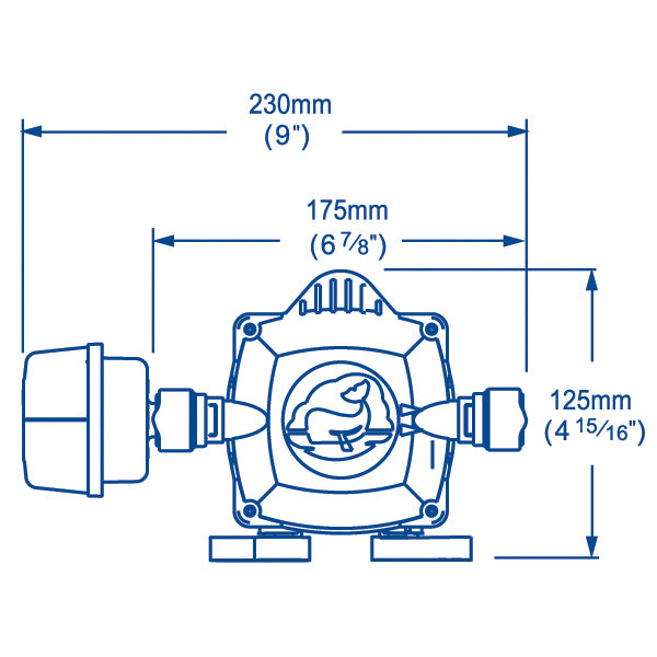 Whale aut trykv.pumpe 18l 12v. univ 3/4'' tils