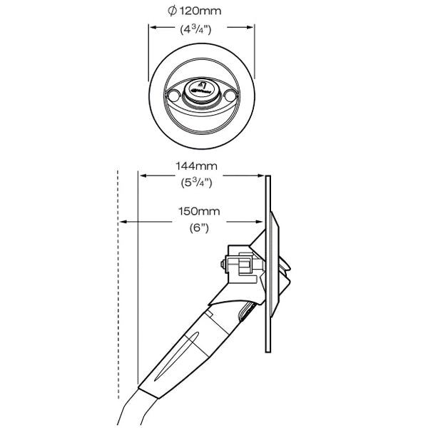 Whale Twist Deck Shower hvid/grå med 2,5m slange