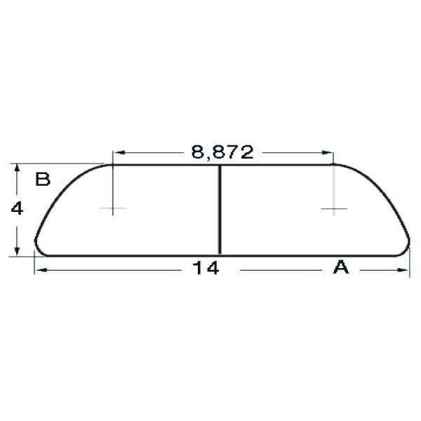 Fenderliste RF, højde 4mm, længde 3m
