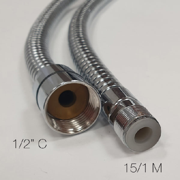 1.5 mtr. krom slange  1/2"f-15/1m