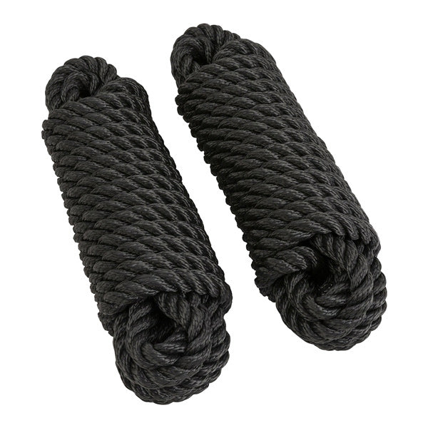 Fortøjningsline PP sort 6 meter 2 stk