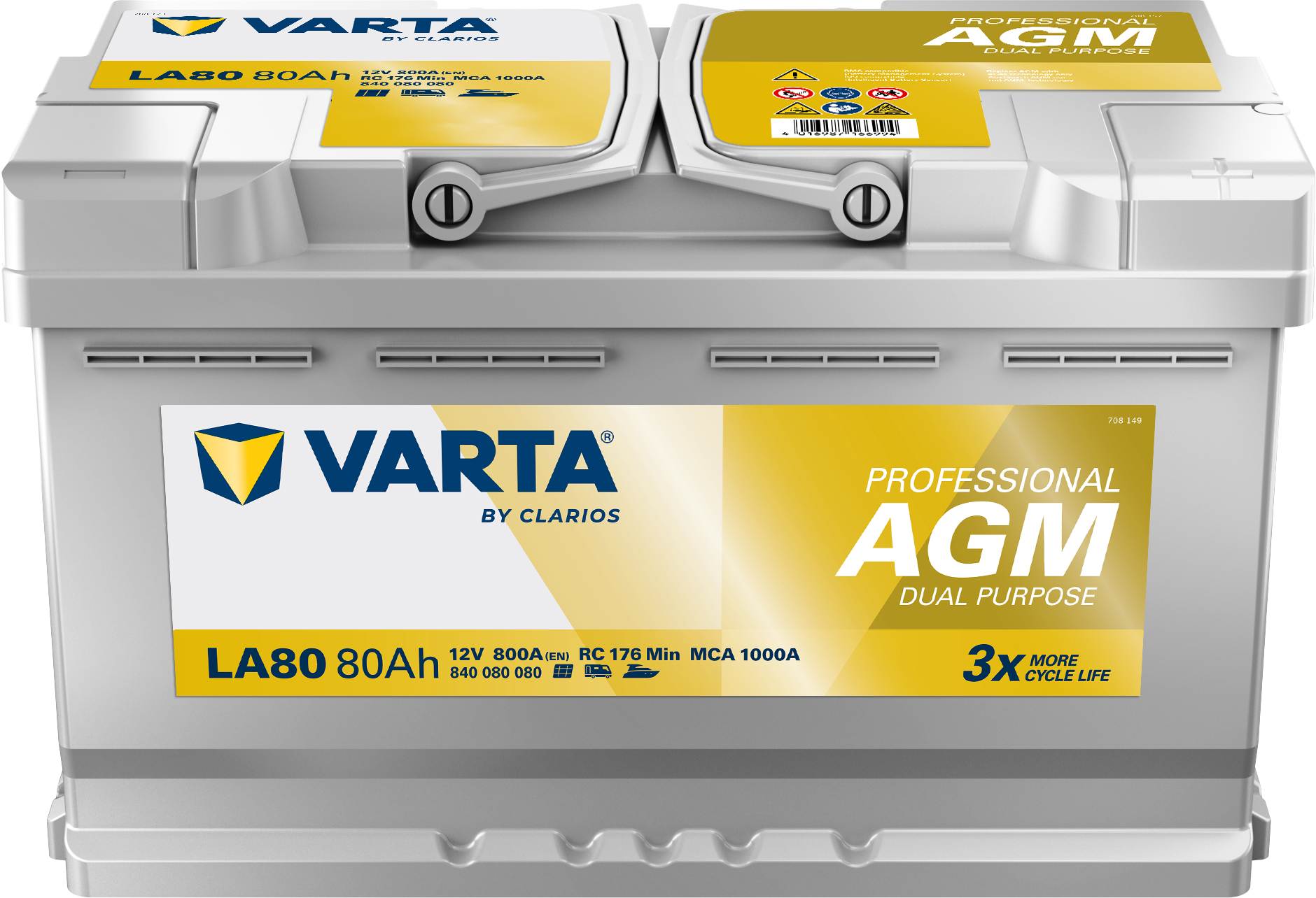 VARTA Professional Dual Purpose AGM batteri 12V 80Ah LA80