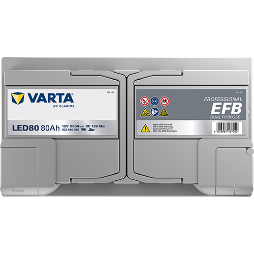 VARTA Professional Dual Purpose EFB batteri 12V 80Ah LED80