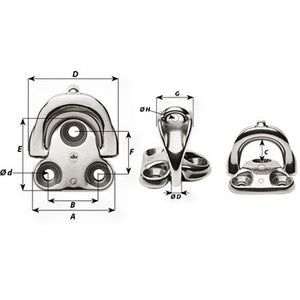 Wichard Padeye foldbart 6 mm