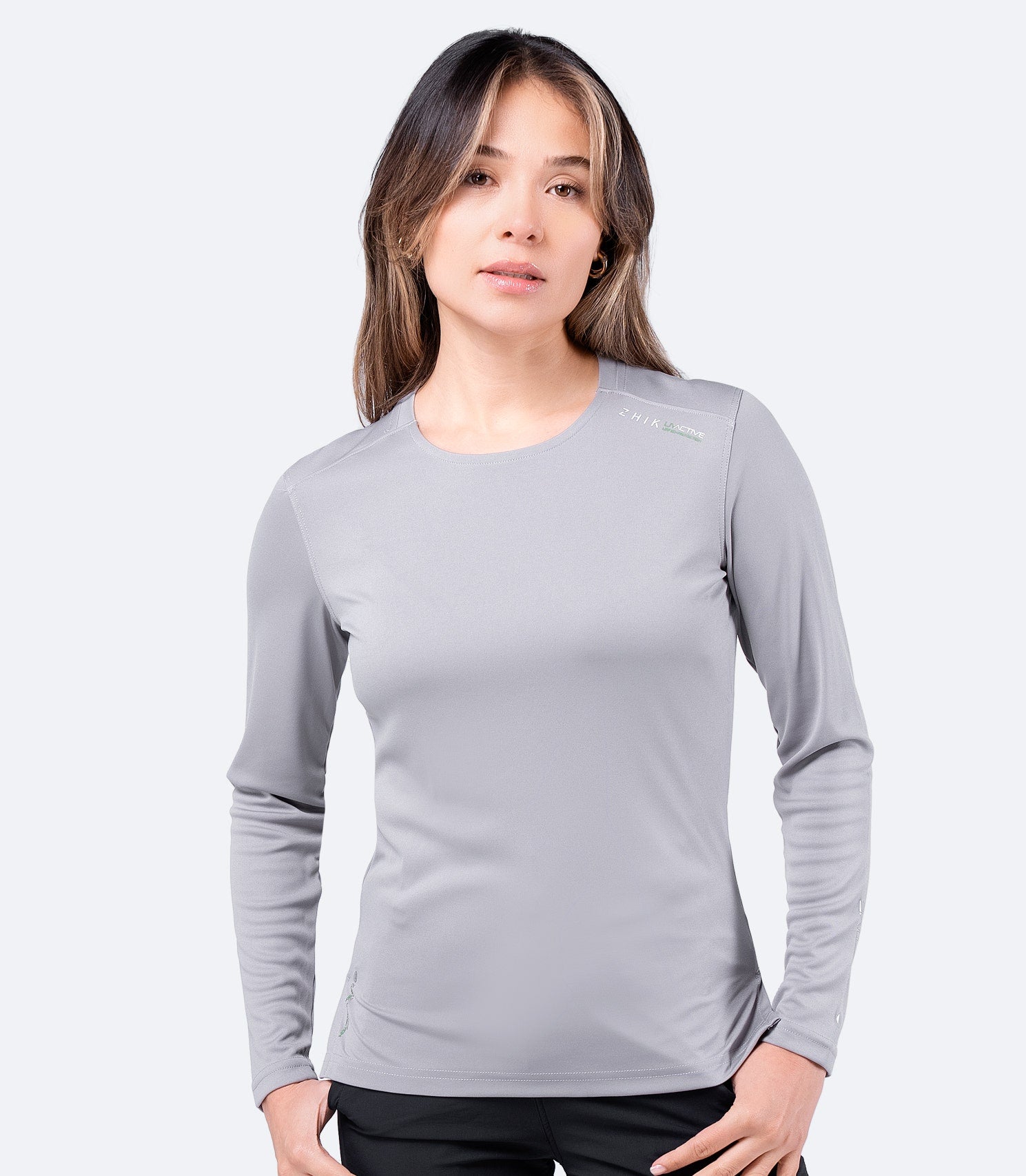 Womens UVActive Long Sleeve Top - Grey