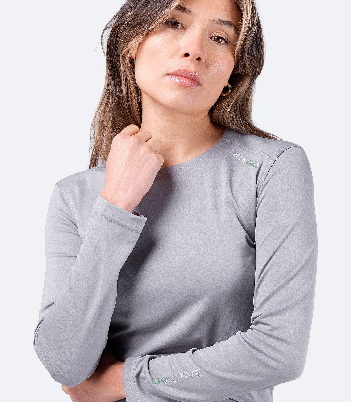 Womens UVActive Long Sleeve Top - Grey