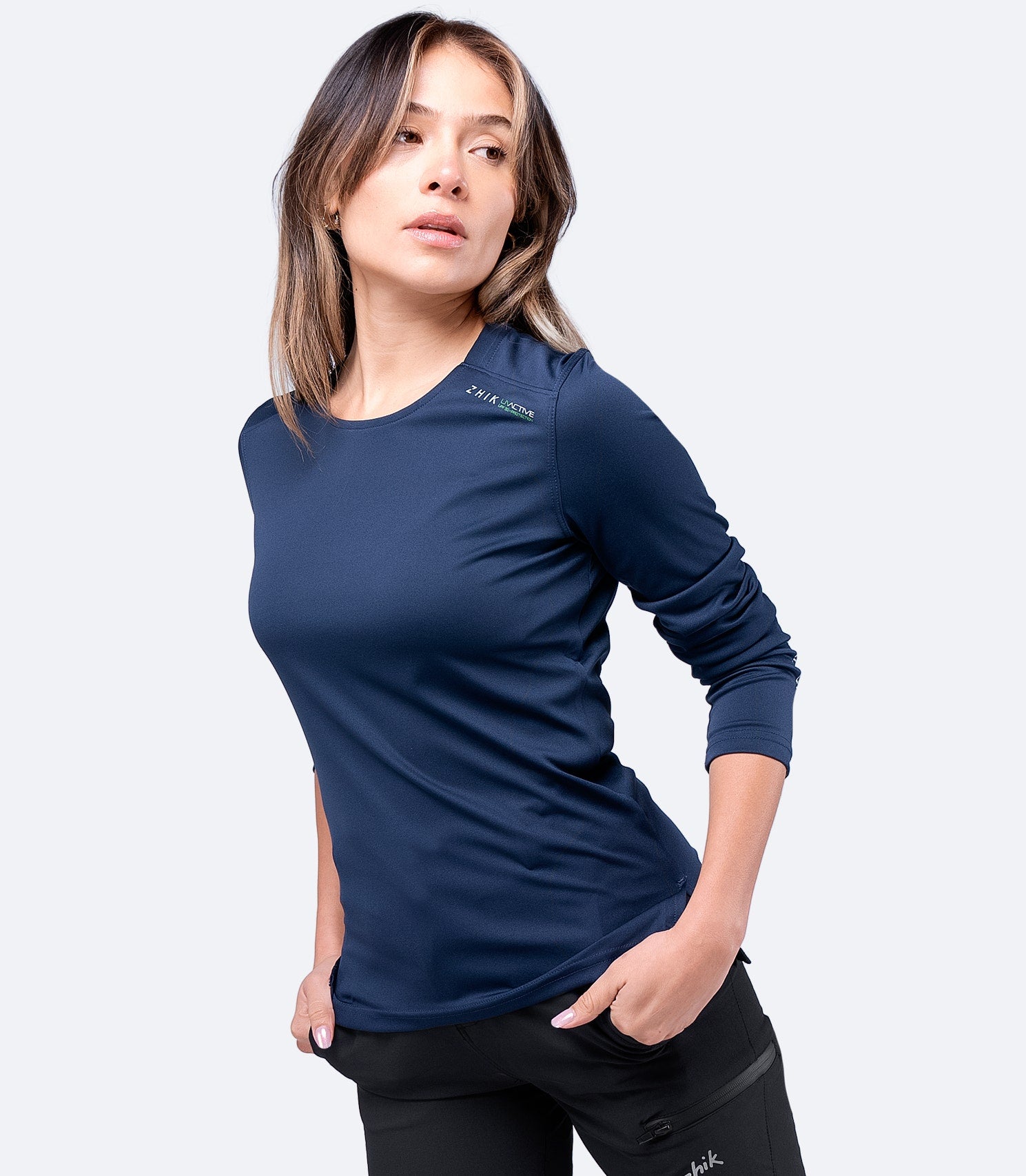 Womens UVActive Long Sleeve Top - Navy