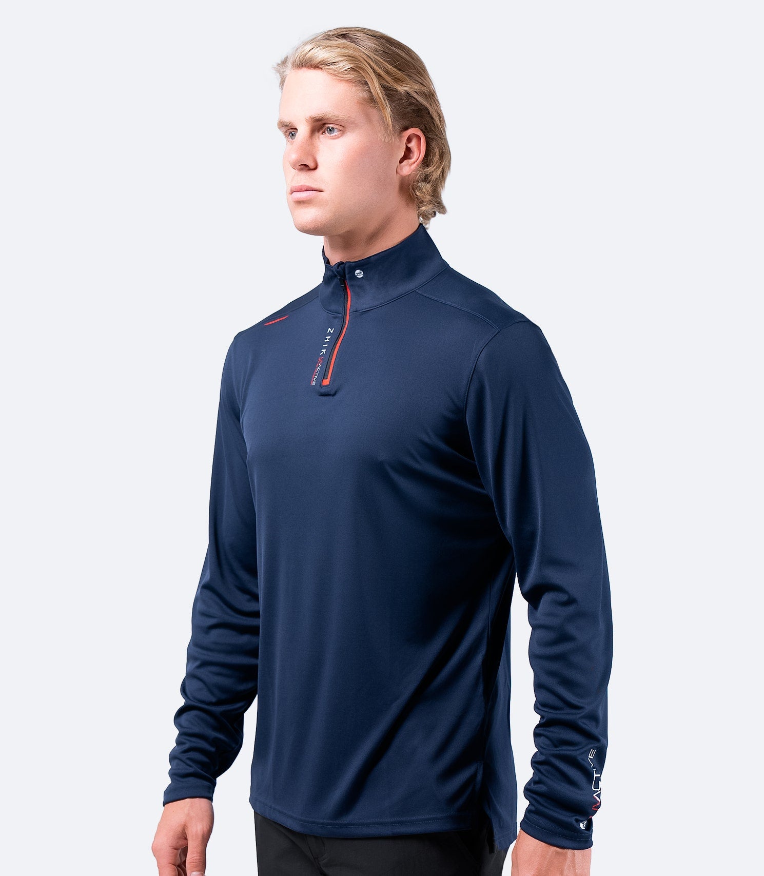Mens UVActive High Collar 1/4 Zip Top - Navy