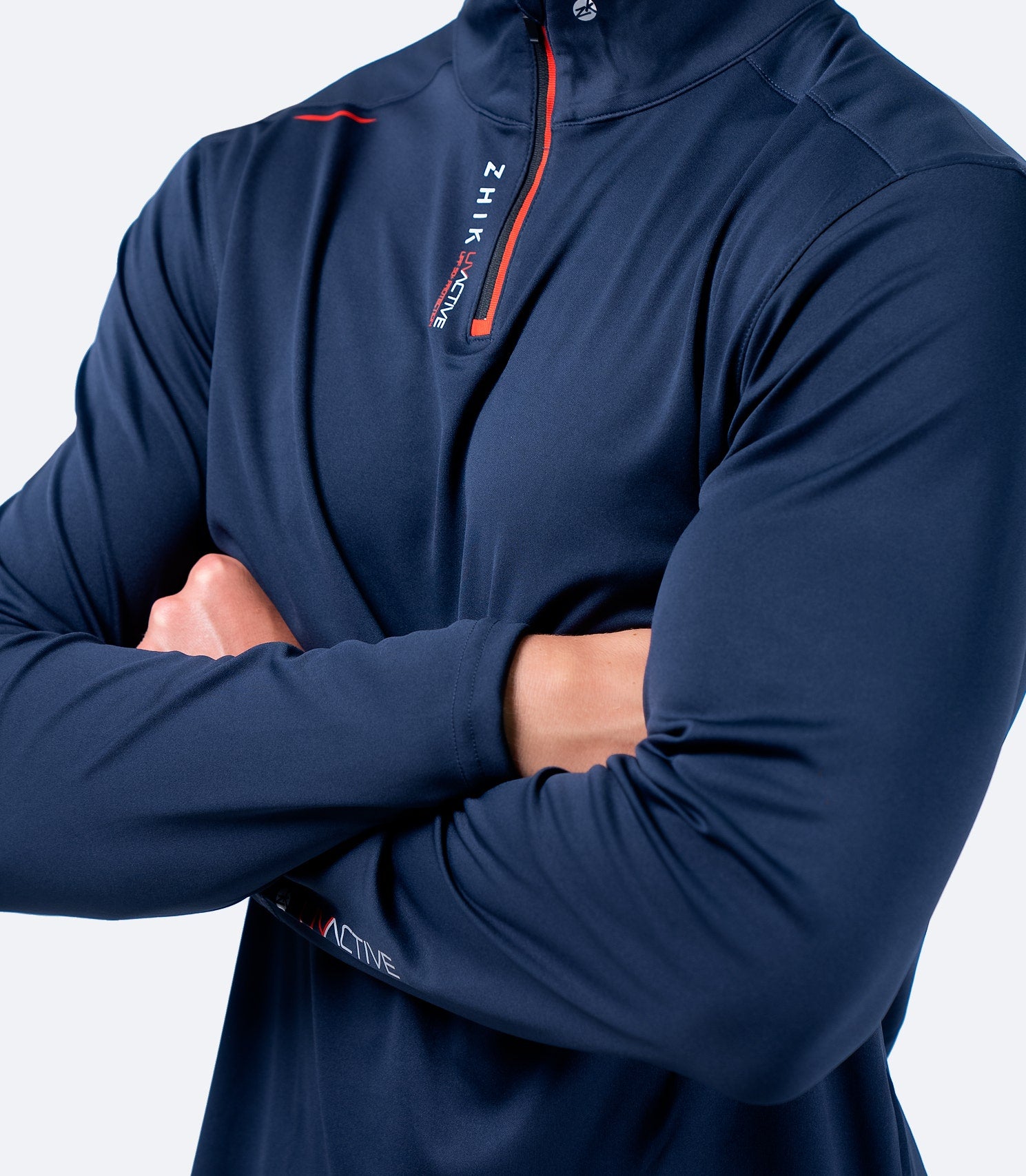 Mens UVActive High Collar 1/4 Zip Top - Navy
