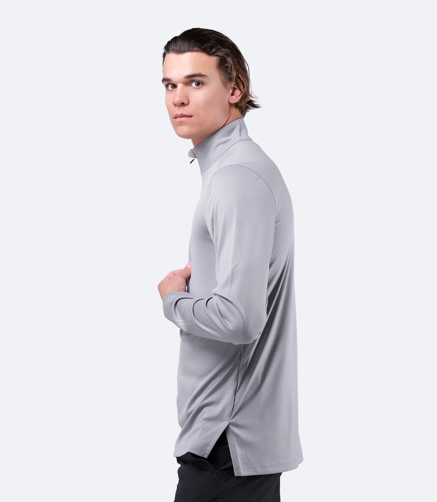 Mens UVActive High Collar 1/4 Zip Top - Grey