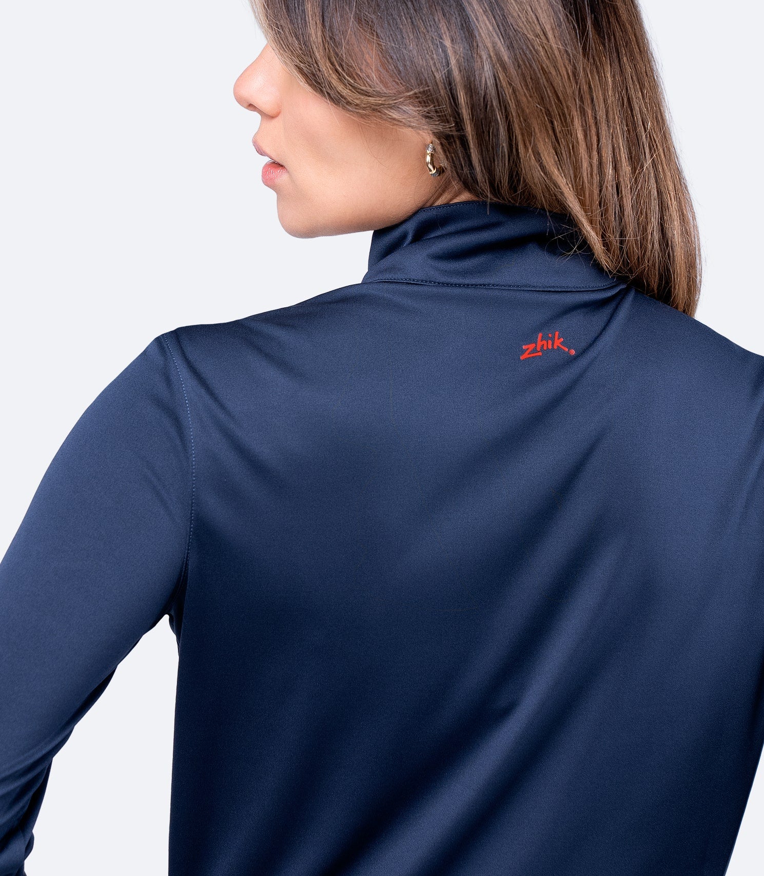 Womens UVActive High Collar 1/4 Zip Top - Navy