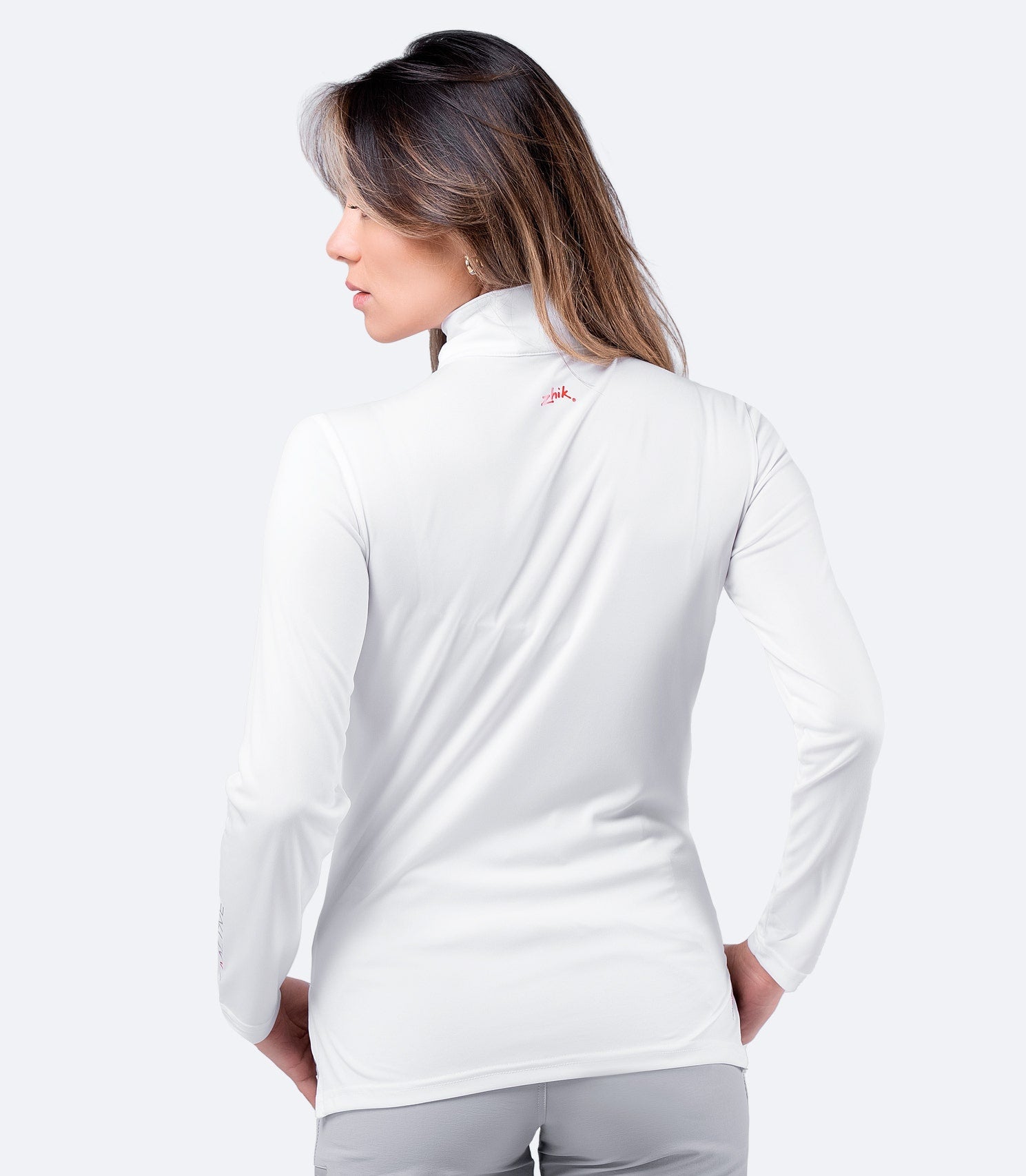 Womens UVActive High Collar 1/4 Zip Top - White